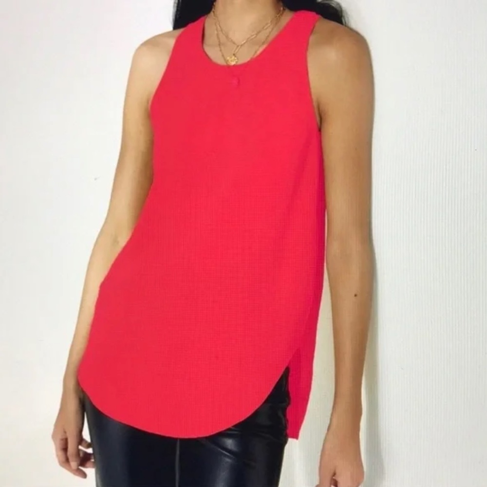 Aritzia Wilfred Sevres Fuchsia Pink Sleeveless Blouse Top Size XXS - Picture 10 of 10